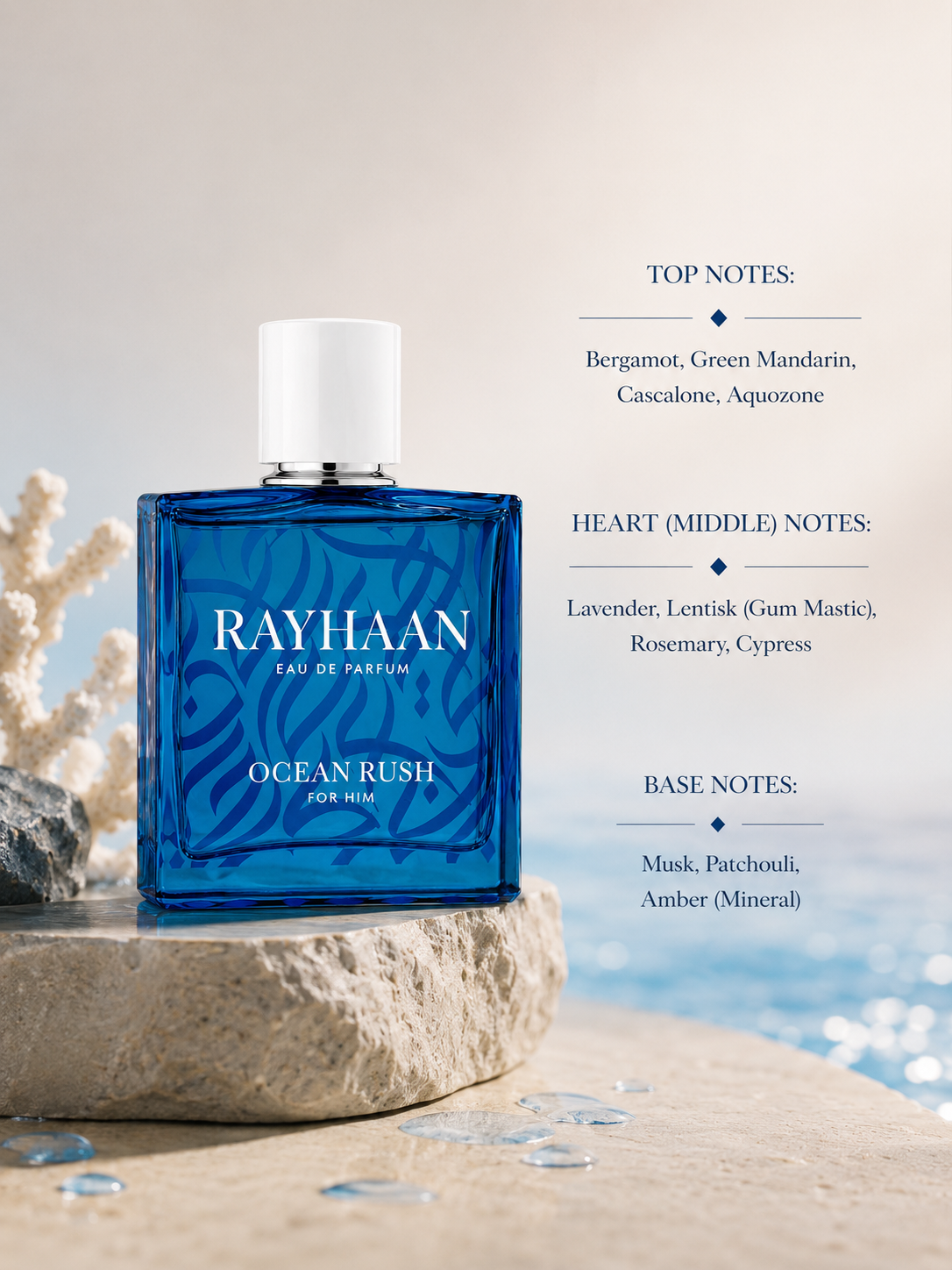 Ocean rush pour homme Rayhaan Eau de Parfum 100ml