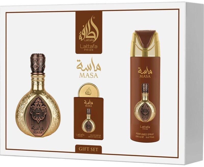 Lattafa Pride Masa Giftset Eau De Parfum 100ml + 20ml + Deodorant 200ml Unisex Fragnance