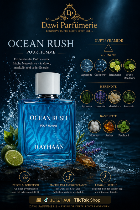 Ocean rush pour homme Rayhaan Eau de Parfum 100ml