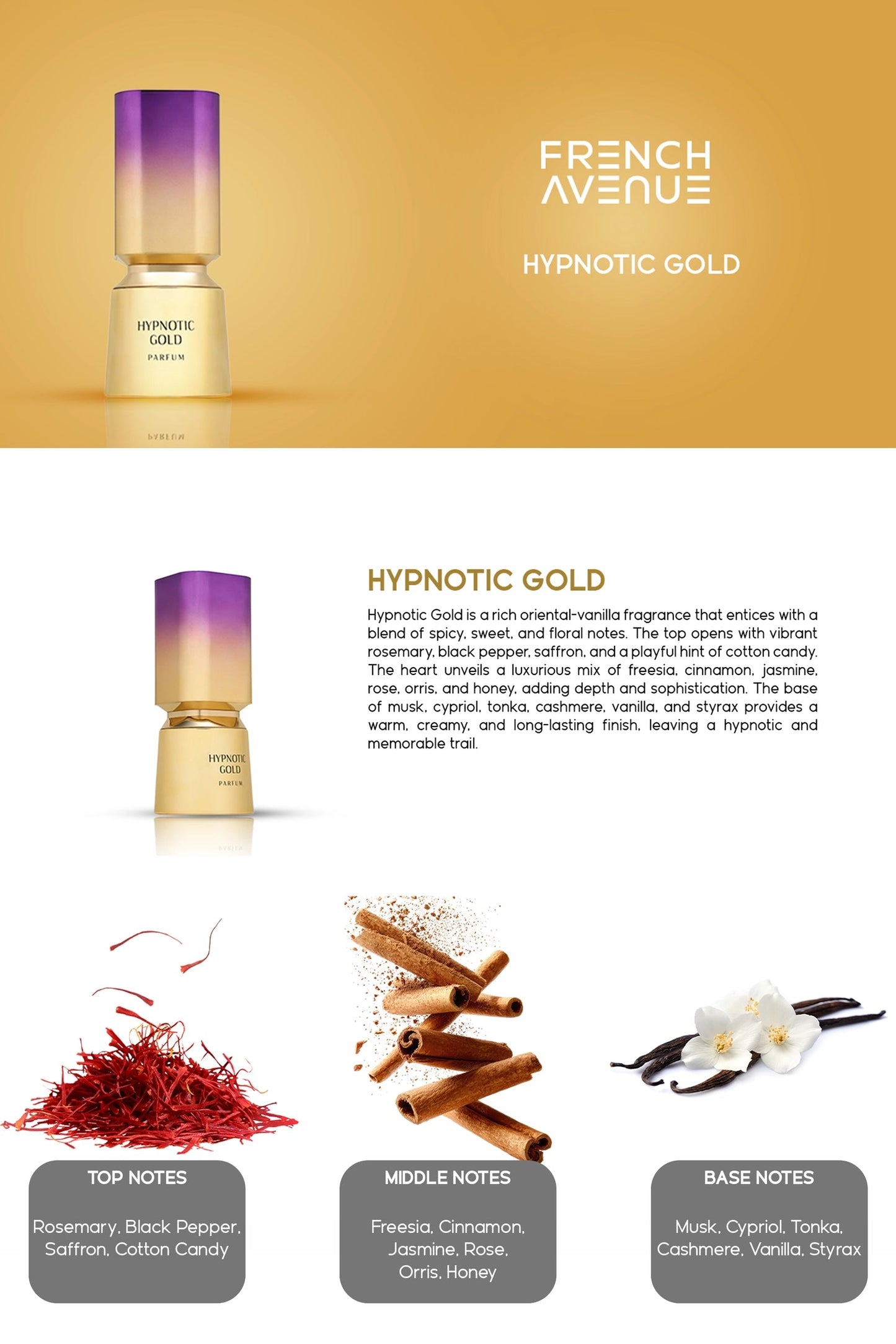 Hypnotic gold French Avenue Parfum 100ml