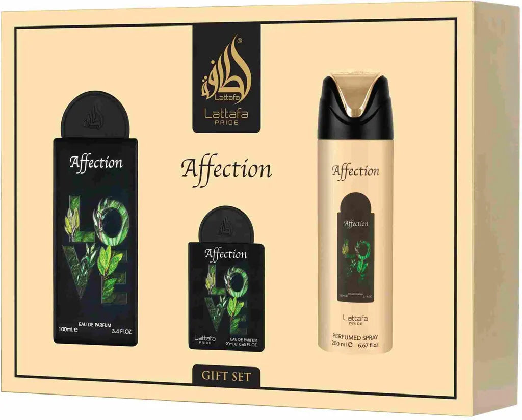 Lattafa Pride Affection Giftset Eau De Parfum 100ml + 20ml + Deodorant 200ml Unisex