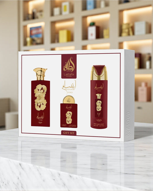 Lattafa Pride Ansaam Giftset Eau De Parfum 100ml + 20ml + Deodorant 200ml Unisex