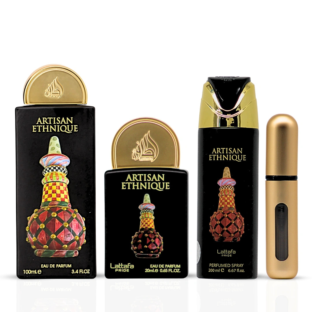 Lattafa Pride Artisan Ethnique Giftset Eau De Parfum 100ml + 20ml + Deodorant 200ml Unisex Fragnance
